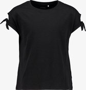 Name It meisjes T-shirt met knoopjes zwart - Maat 122/128