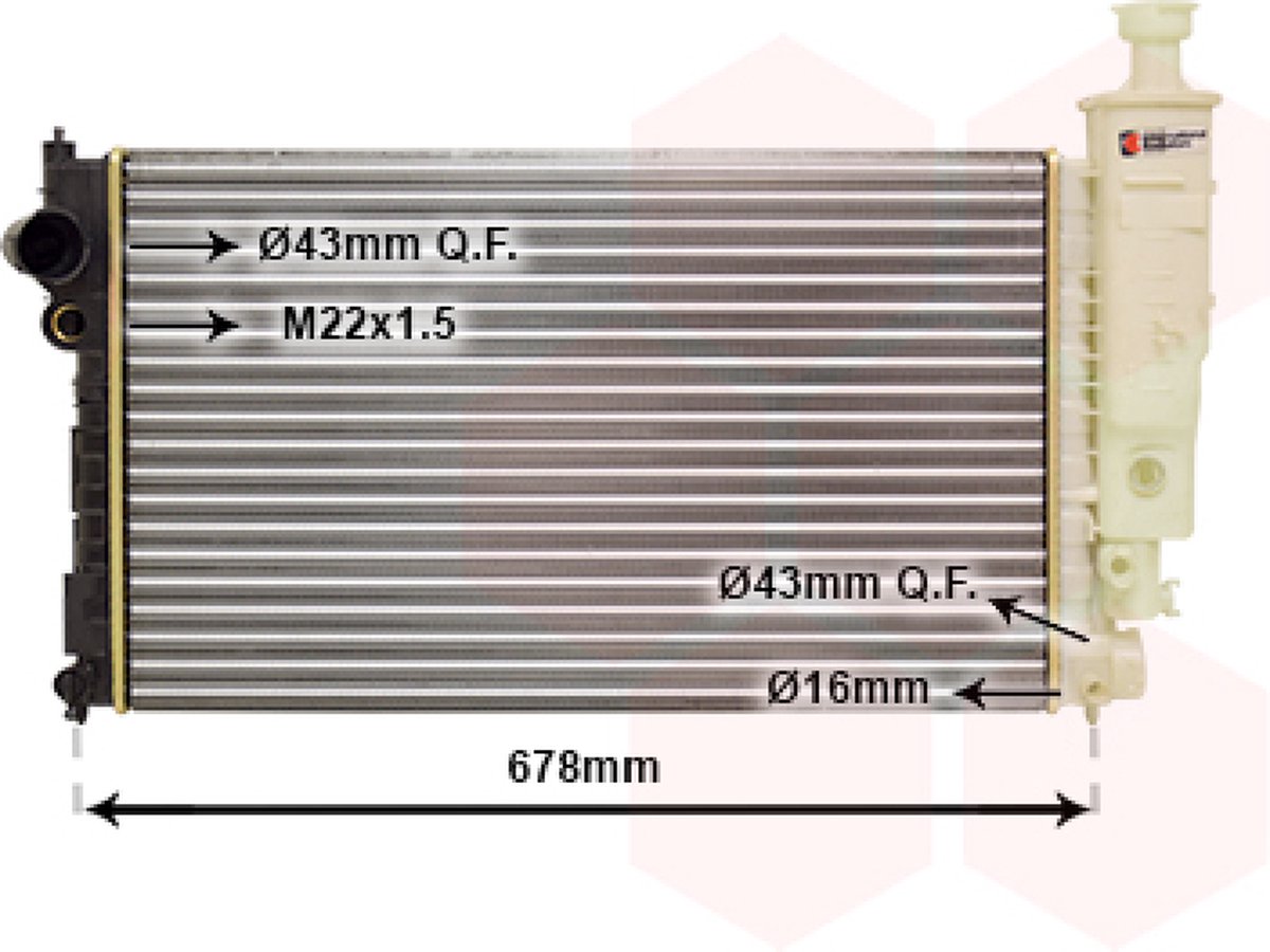 Van Wezel - RADIATOR VOOR PEUGEOT 405 1987-1997 1301G3