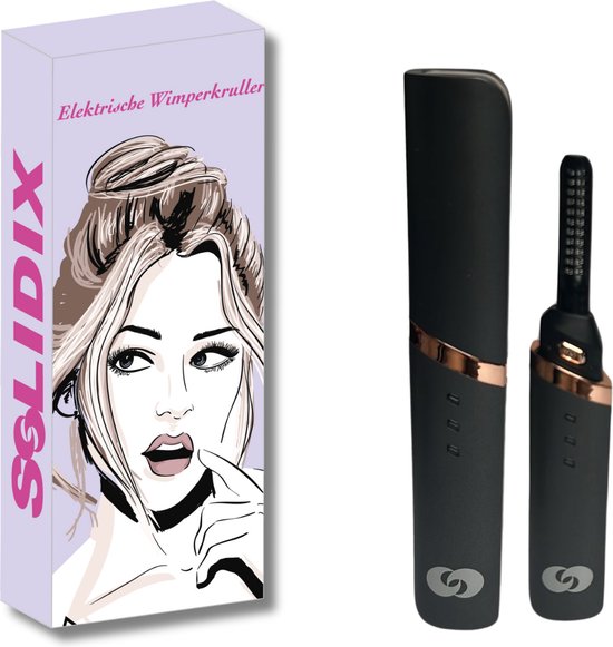 Foto: Solidix elektrische wimperkruller verwarmde wimperkruller wimperextensions wimper lift lash lift eyelash curler usb oplaadbaar gekrulde en volle wimpers