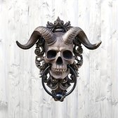 Deurklopper - schedel - ram - satan - schaap - hoofd - duivel - hars - 13 x 12 x 3 cm