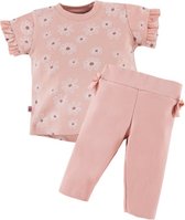 Eevi - Outfit Daisy - 2-delig setje - Shirtje, Broekje - Maat 68 - 4 t/m 6 maanden