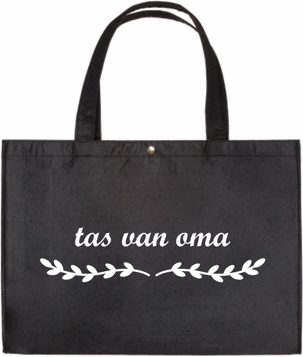 Tas Van Oma Zwarte Vilten Tas A3 Cadeautje Voor Oma Shopper Van Vilt Zwarte. bol