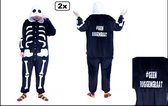 2x Onesie Skeleton sans colonne vertébrale taille XL - Pyjama party festival soirée à thème événement amusant Pyjama party