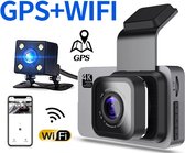Narlonzo® - Dashcam avec carte mémoire 128 Go - Caméra de recul - Set Dashcam - WIFI - GPS - Bluetooth - Fonction photo - Loop - Microphone - 1920x1080 - 500MP - 50HZ - DVR - Application