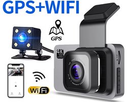 Dashcam Met 128GB Memory Card - Achteruit Rij Camera - Dashcam Set - WIFI - GPS - Bluetooth - Foto Functie - Loop - Microfoon - 1920x1080 - 500MP - 50HZ - DVR - App
