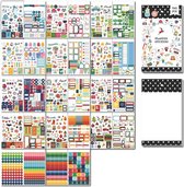 Bullet Journal stickers, 1345 stuks, planner-stickerset voor kalender, scrapbook, scrapbooking-stickers voor kinderen, maanden, werkplanning, budget, planner, schrijfbaar, bullet journal, fotoalbum