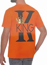 Oranje - T-Shirt Heren - Koningsdag - KING - 100% Katoen - Maat XXL - 60/62