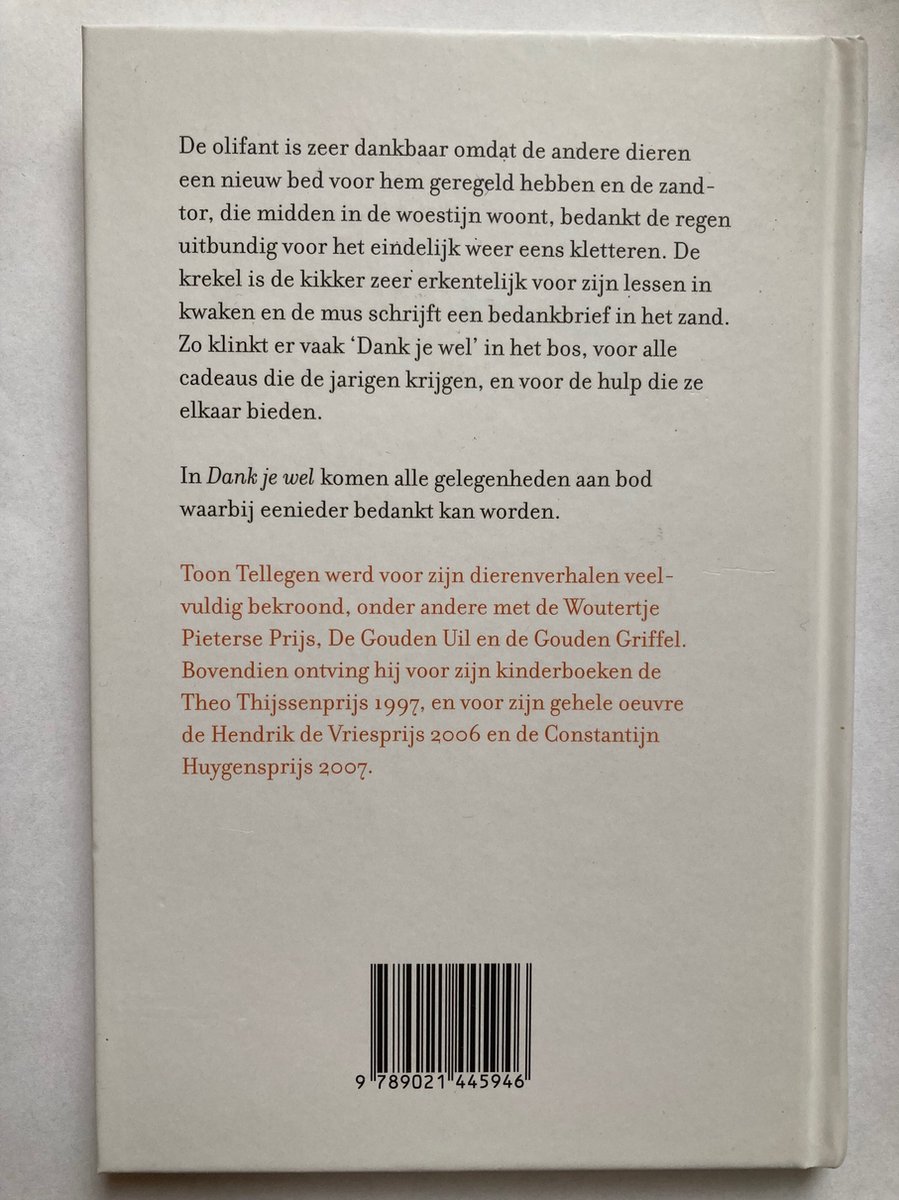 Dank je wel - back cover