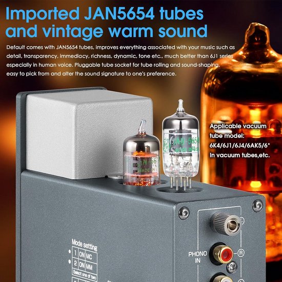 Juson Audio JTA100 200W Buizenversterker Vacuümbuis BT5.0 Hifi USB RCA Optische Aansluiting Afstandsbediening Phono Koptelefoon 2.1CH voor Draaitafels EU Voorraad 44 Juson Audio JTA100 200W Buizenversterker Vacuümbuis BT5.0 Hifi USB RCA Optische Aansluiting Afstandsbediening Phono Koptelefoon 2.1CH voor Draaitafels EU Voorraad 44
