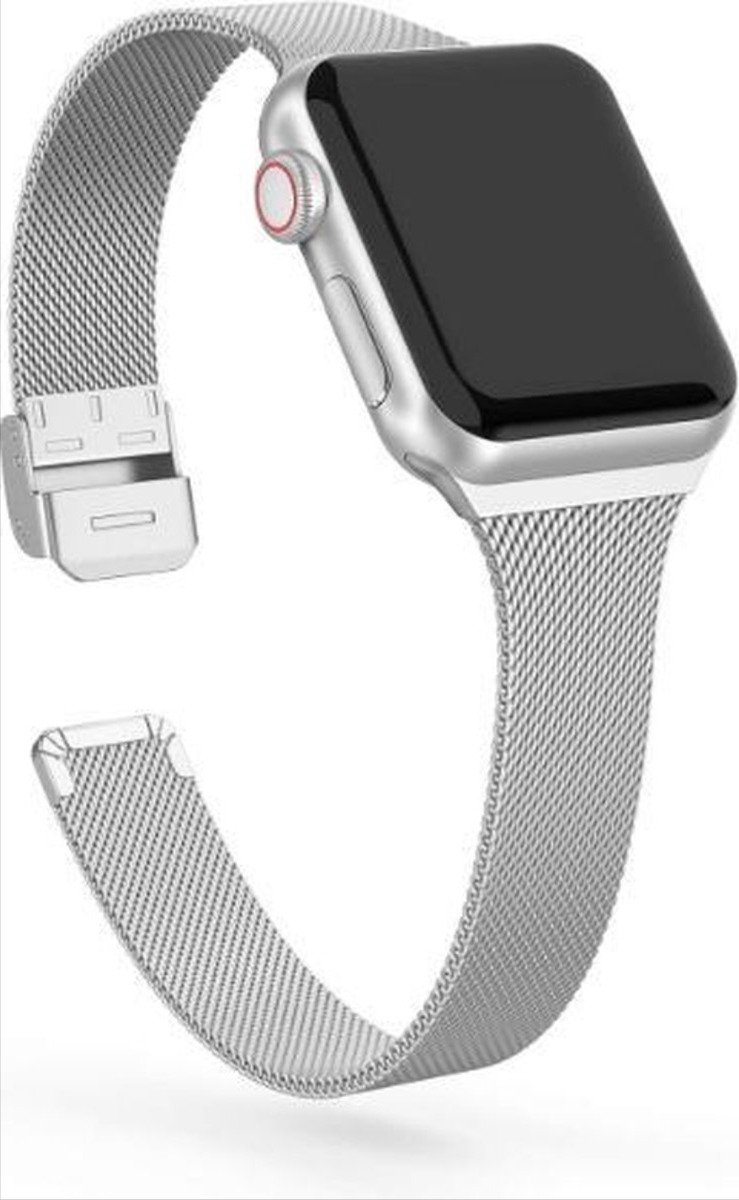 Horlogeband geschikt voor Apple Watch \- 38mm/40mm \- Magneetsluiting \- Zilver \- RVS van Heble®