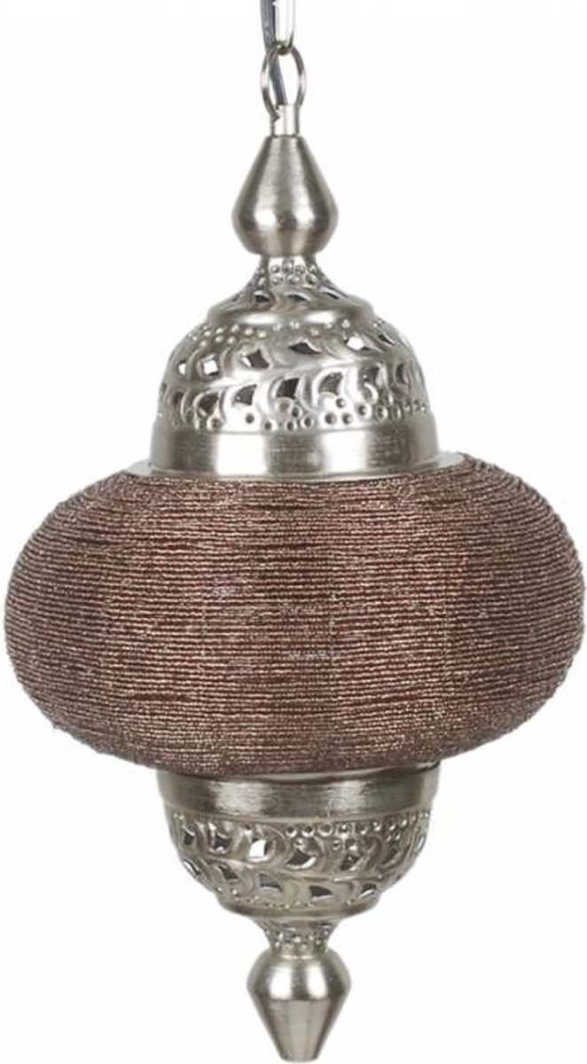 LM-Collection Casablanca Hanglamp - Ø25x49cm - E27 - Grijs/Paars - Metaal/Plastic - hanglampen eetkamer, hanglamp zwart, hanglampen woonkamer, hanglamp slaapkamer, hanglamp kinderkamer, hanglamp rotan, hanglamp hout, hanglamp industrieel