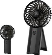 Draagbare Ventilator - Stille Mini Ventilator - USB Oplaadbaar - Klein - 4 Snelheden - Persoonlijke Ventilator - Tafelventilator met Batterij voor Kantoorijzer Zwart