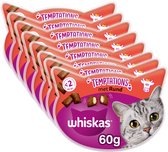 Whiskas Temptations Snacks - Kattensnoepjes - Rund - 8 x 60g