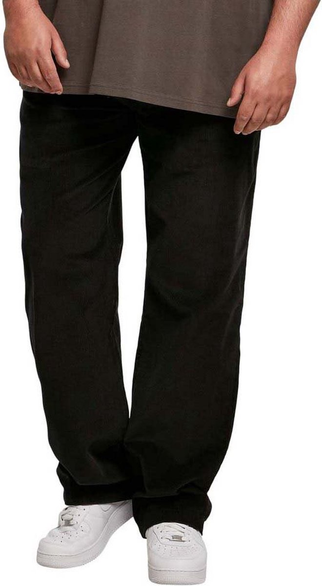Urban Classics Corduroy Workwear Broek rechte pijpen Taille 30 inch Zwart