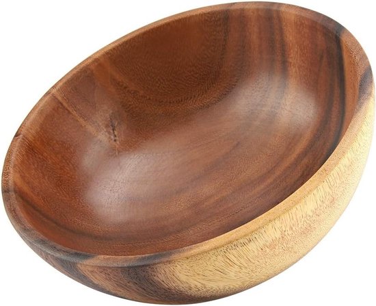 Zassenhaus Saladekom van acaciahout, schaal van hoogwaardig hout, voor het bereiden en serveren van salade, decoratieve kom, natuurlijk hout, 25 x 12,5 cm