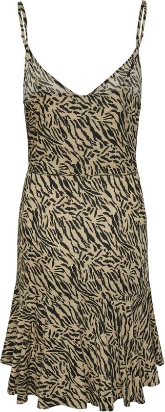 Pieces Pcnya Slip Button Dress White Pepper Animal BEIGE XS