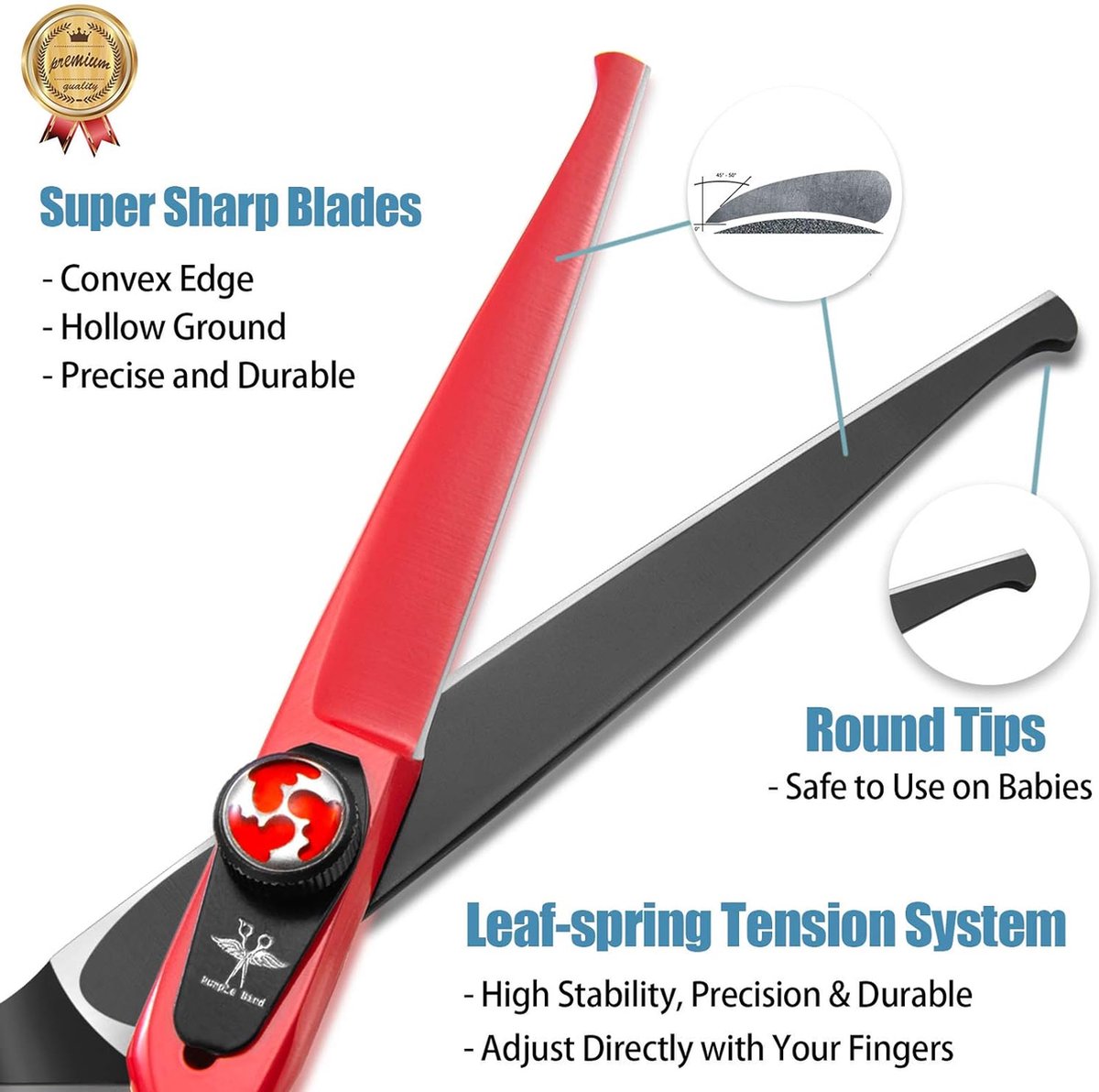 Schaar Kapper Set Professionele Kappersschaar Set 6 Inch - Effileerschaar -  Coupeschaar Hair Scissors Set Jaguar, image size:1200x1192