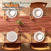 Set van 2 kaasdoek tafellopers - 406,4 cm - voor bruiloft, keuken, feest, eetkamerdecoratie (oranje)
