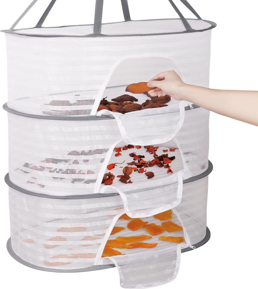 Filet De Séchage 3 étages Pliable GYWHOOFT - Pour Fruits, Herbes, Fleurs - 60x40x104 Cm