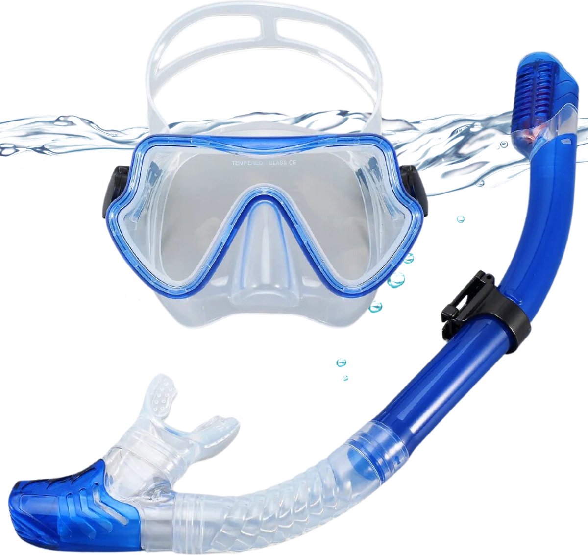 Actania Snorkelmasker - Volwassenen - Snorkel - Snorkelset - Duikbril - Full Face - Blauw