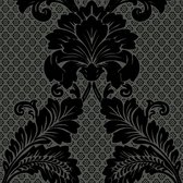 Barok behang Profhome 305445-GU vliesbehang licht gestructureerd in barok stijl mat zwart grijs 5,22 m2