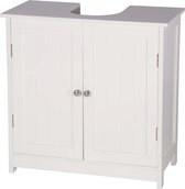 RWM Products Wastafel onderkast met uitsparing - Badkamer kastje onder wastafel 60 x 60 x 30 cm - Wc fontein meubel 2 deuren - Wit