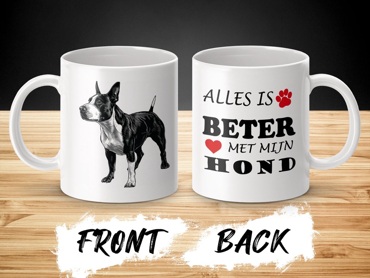 Mok Bull Terrier Alles is beter met mijn hond - dog - doglover