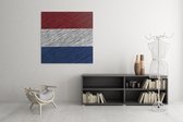 Canvas Schilderij - Nederlandse Vlag - 100x100 cm