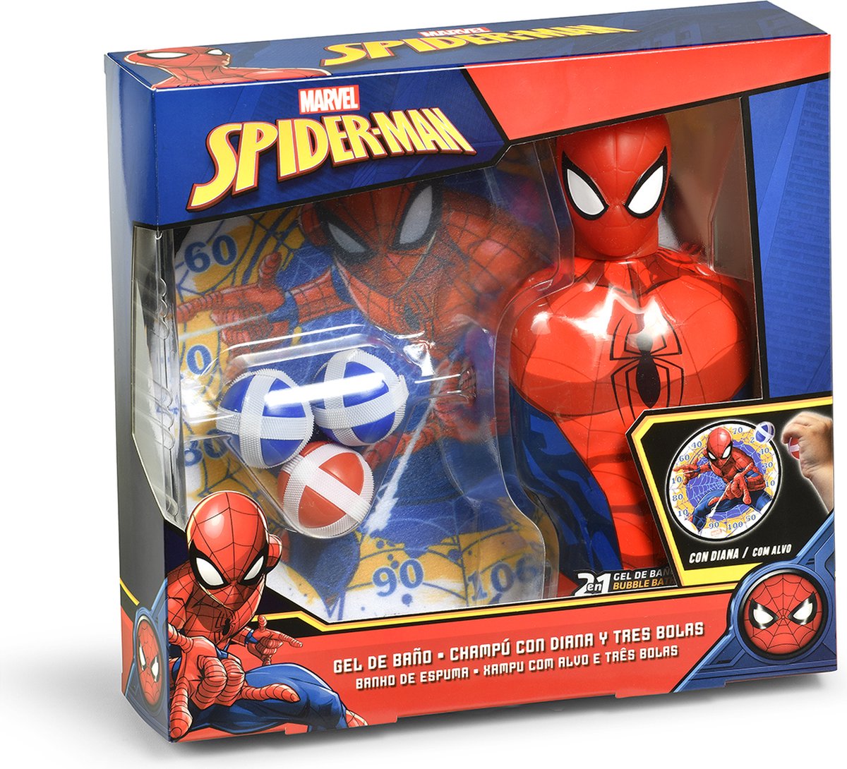 Goedkoopste Spiderman geschenkset met shampoo, showergel en balspel