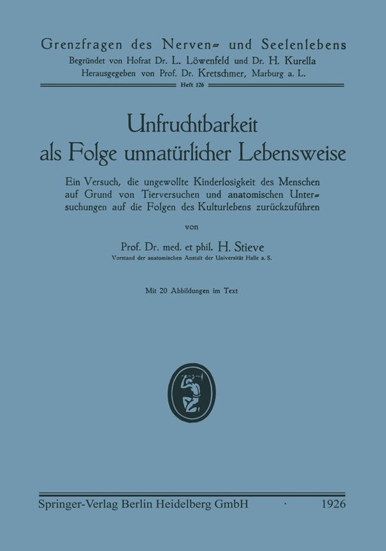 Grenzfragen des Nerven- und Seelenlebens- Unfruchtbarkeit al ... - cover