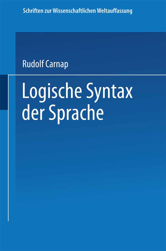 Logische Syntax der Sprache - cover