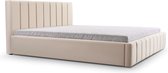 InspireME - Bed 01 - Gestoffeerd bed met Fluweel Beklede Tweepersoonsbed - 180x200 cm - Elegant en Comfortabel - Beige (TRINITY 2)