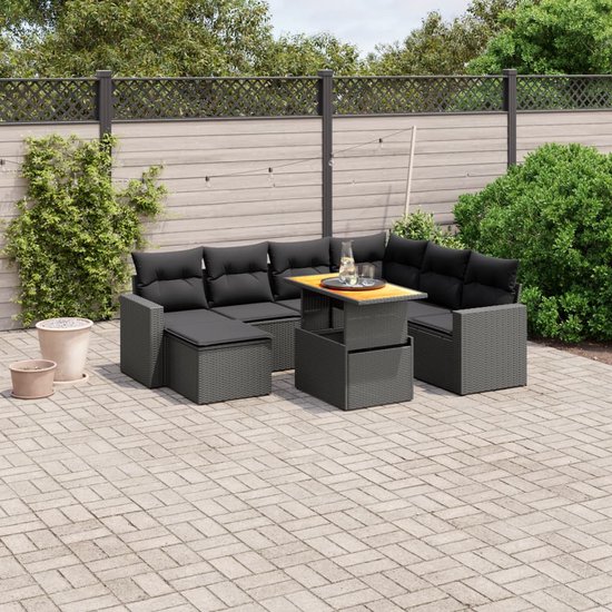 vidaXL-8-delige-Loungeset-met-kussens-poly-rattan-zwart