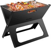 Opvouwbare Barbecue - 44,5 X 30,5 X 35 cm - BBQ - Barbecue - Draagbaar - Draagbare Barbecue - Houtskool Barbecue - Opvouwbaar - Compact - Mini Grill - Mat Zwart