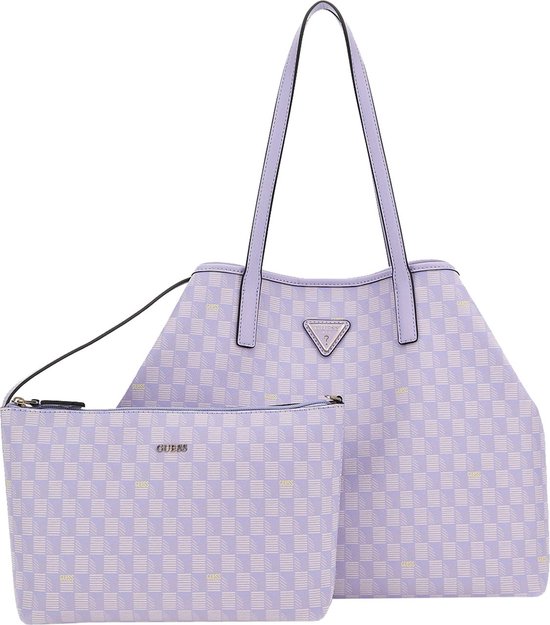 Guess Vikky II Large Tote lilac logo