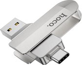 Hoco USB-C & USB 3.0 Stick - 2 en 1 - Memory Stick - Flash Drive - 32 Go - Convient pour iPhone - Samsung - Oppo - Tablette - iPad - PC - Ordinateur portable - Stockage Memory Stick