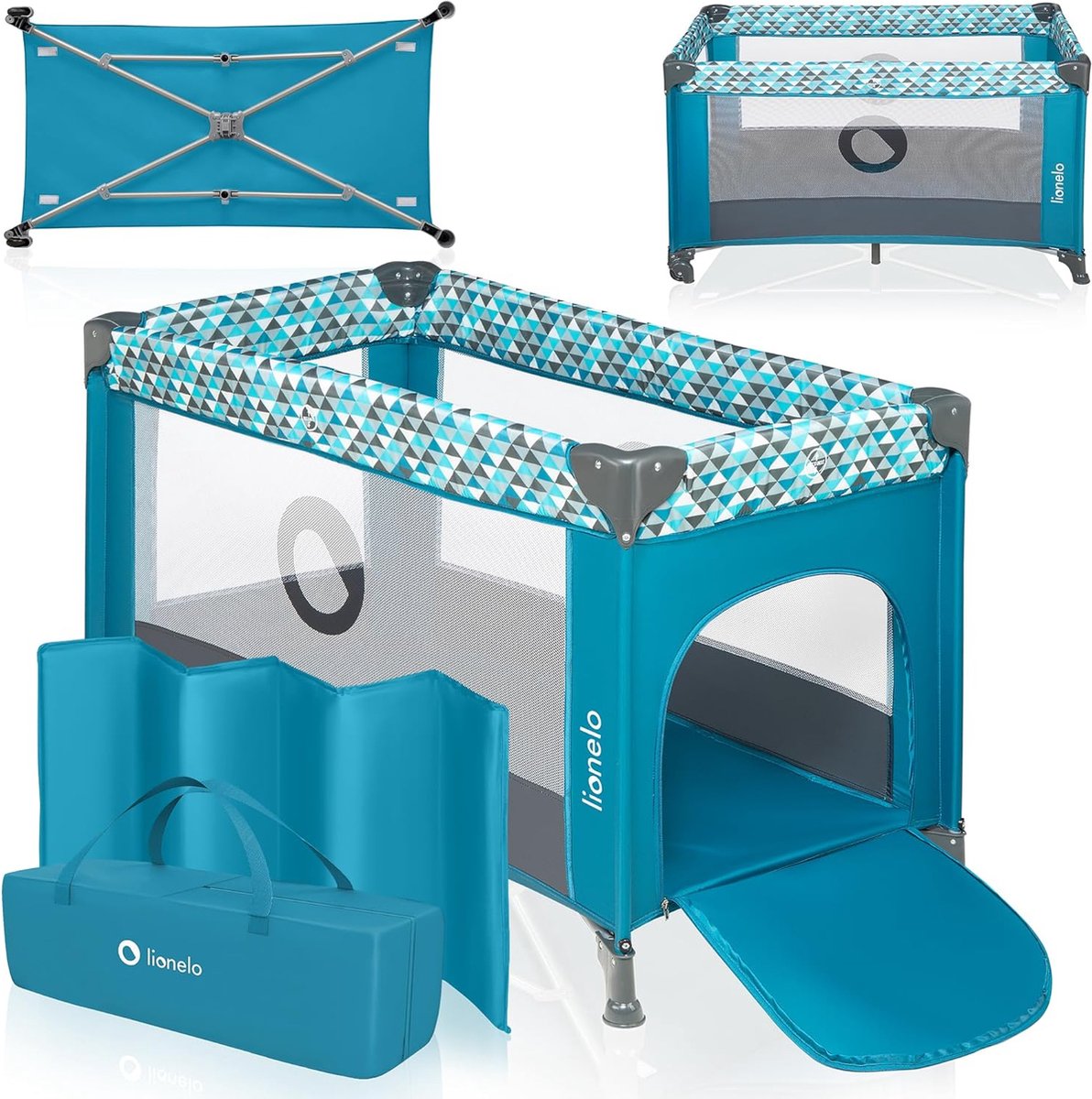Babybox, kinderbed, reisbed vanaf de geboorte tot 15 kg, zijingang, beveiligingssysteem , blokkade van de wielen, draagtas, inklapbaar