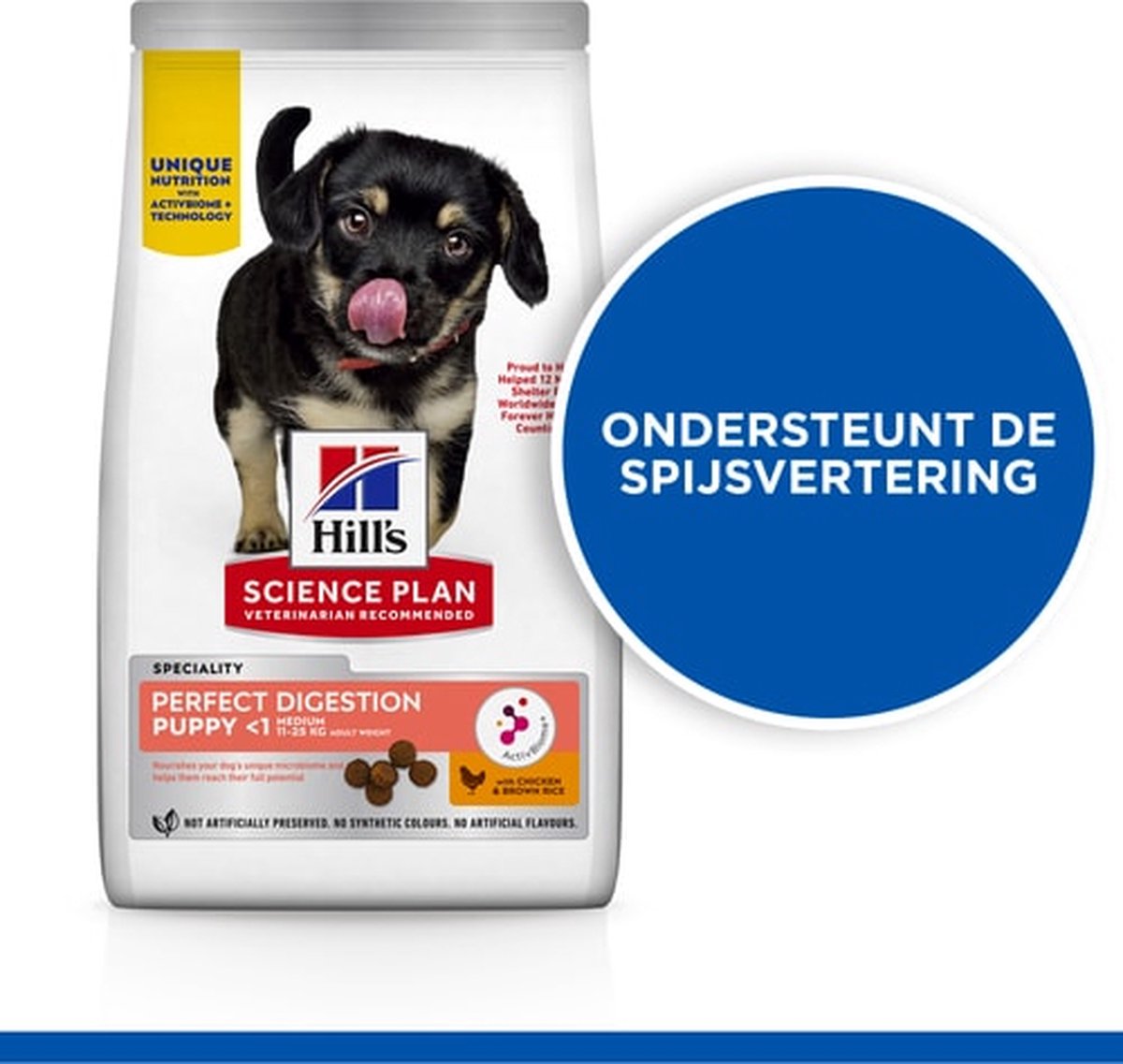 Hill's Perfect Digestion Medium Puppyvoer met Kip & bruine Rijst 2.5 kg thumbnail 4