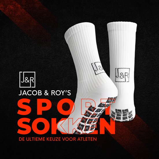 Jacob & Roy's - Chaussettes Grip - 3 Paires - Chaussettes Grip Voetbal - Chaussettes de sport - Chaussettes de course - Chaussettes de Tennis - Chaussettes Antidérapantes - Chaussettes Grip - Taille 47-50