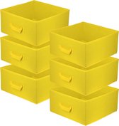 Opbergdoos, opvouwbare opbergdozen, 31 x 31 x 15 cm, lade-organizerbox, opbergsystemen voor kleding, kledingopslag en organisatie, geel, 6 stuks