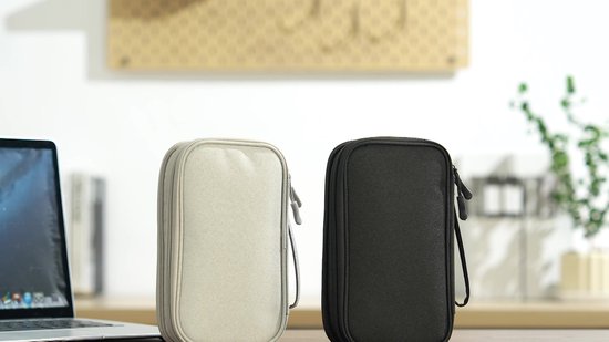 YONO Cable Organizer Bag Small - Sac de câble compact - Sac de rangement pour appareils Électronique et Accessoires de vêtements pour bébé - Étui à crayons - Zwart