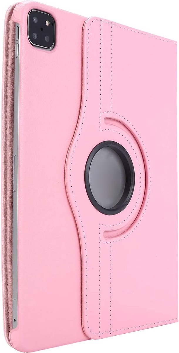 Draaibare Bookcase - Geschikt voor iPad Air 2022 Hoes - 4e, 5e Generatie -10.9 inch (2020-2022) - Zacht Roze