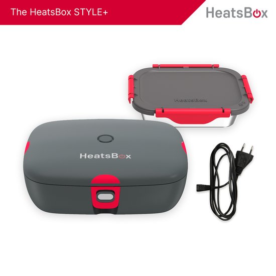 Boîte à lunch électrique Faitron Heatsbox Style - Boîte à lunch - Adultes - Acier inoxydable - Différents compartiments - Avec application smartphone - 220v - Pour repas chauds