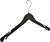 De Kledinghanger Gigant - 20 x Blousehanger / shirthanger A43 kunststof zwart met rokinkepingen, 43 cm