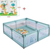 K IKIDO Kinderbox - Speelbox - Babybox -Babypark - Inclusief Speelmat - Speelbox met 60x Oceaan Ballen - Kruipbox voor Baby - Kruipbox voor Baby - 200 x 180 x 65cm - Groente