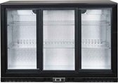 HCB® - Professionele Horeca Barkoelkast - Glasdeur koelkast met glazen schuifdeur - Koeling met glazen deur - Flessenkoelkast - Drankenkoelkast klein - Bier koelkast - 135x52x90 cm (BxDxH) - 70 kg