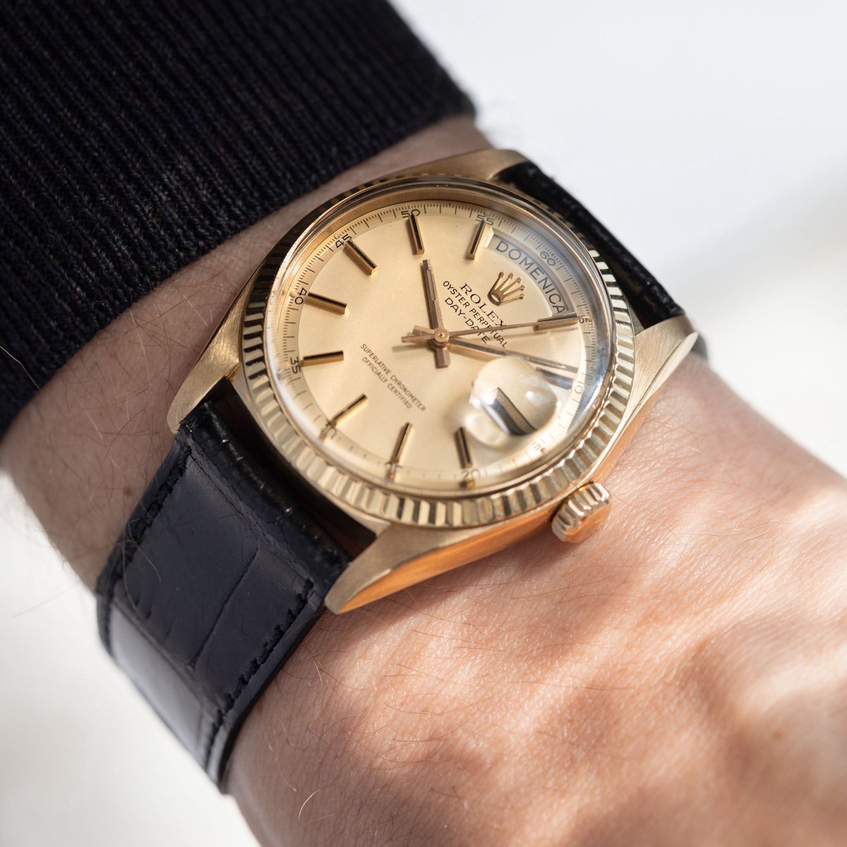 BS Leren Horlogeband Luxury - Premium Alligator Brilliant Zwart - 20mm