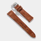 B&S Leren Horlogeband Luxury - Cognac Brown Silky Suede - 20mm