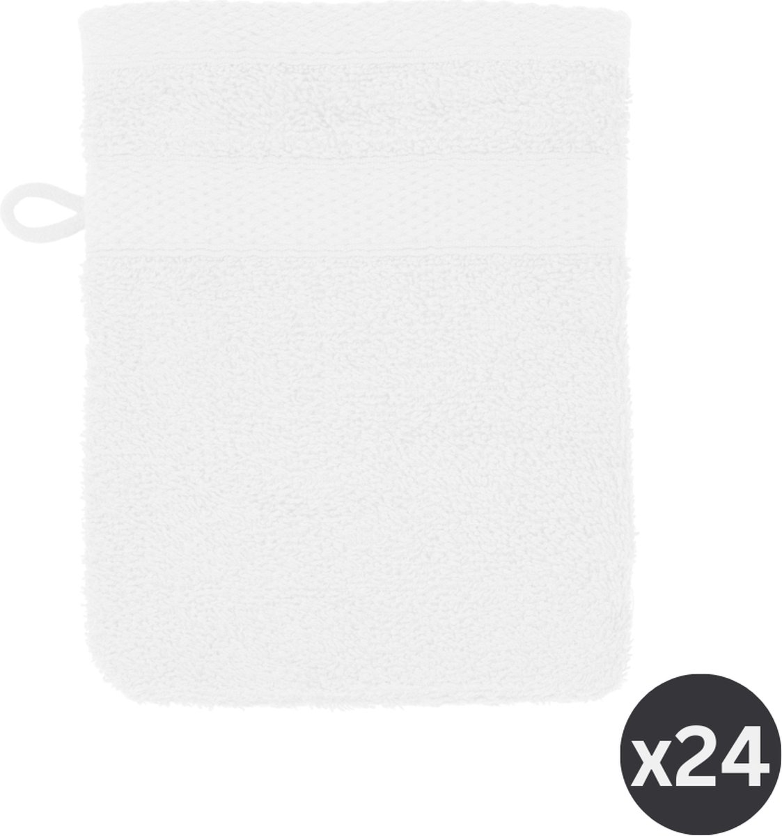 TISECO HOME STUDIO - Washand RIVA - SET/24 - 100% katoen - 450 g/m² - met ophanglus - 100% katoen - superzacht en zeer absorberend - 15x21 cm - Wit