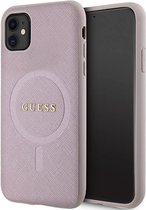 Bescherming Guess GUHMN61PSAHMCP iPhone 11 / Xr 6.1" pink hardcase Saffiano MagSafe